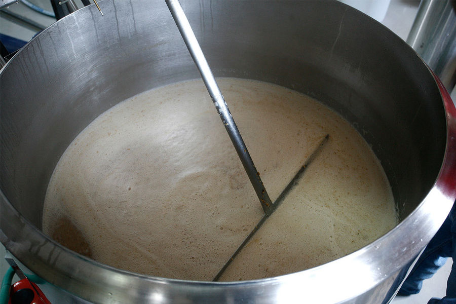 aluminum mixing machine working at 'Chios Beer' plant